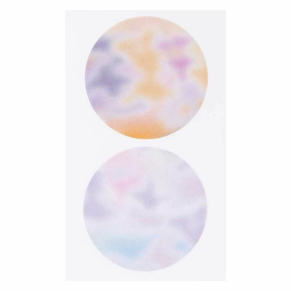 Stickers ronds - flou pastel - 20 pièces avec 12 couleurs