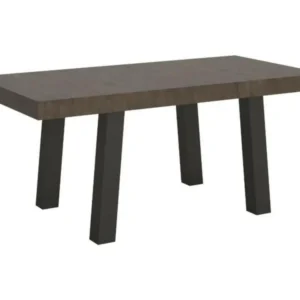 Table à manger rectangulaire bois obscur et pieds métal anthracite Bidy 180cm pour Âges 3-5