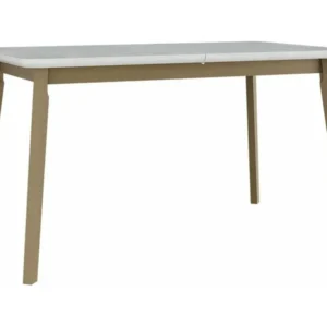 Table Victorville 175, Sonoma chêne|Blanc, 75x80x140cm, Allongement, MDF, Bois avec 12 couleurs