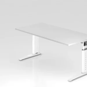 Accessoire Modulable Premium Bureau Hammerbacher pied C 160x80cm blanc/blanc hauteur de travail 68-86 cm réglable VUS16/W/...