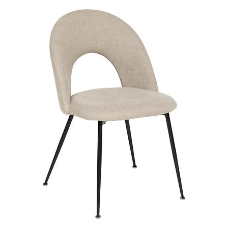 Accessoire Modulable Premium Chaise pied métal assise tissu naturel L. 48 x P. 52,5 x H. 82 cm