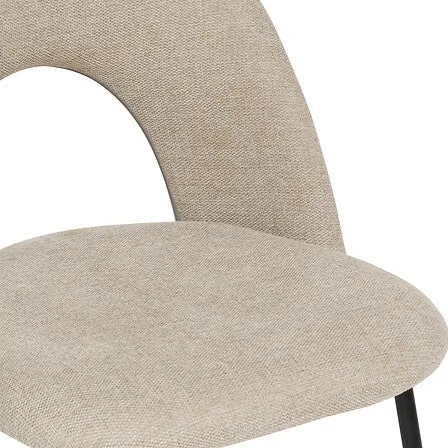Accessoire Modulable Premium Chaise pied métal assise tissu naturel L. 48 x P. 52,5 x H. 82 cm