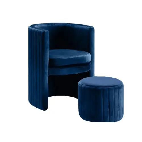Accessoire Modulable Premium Ensemble De Fauteuil D'Appoint Et Repos-Pieds En Velours Selena