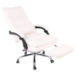 Accessoire Modulable Premium Fauteuil de bureau avec repose-pied et dossier ajustable en synthétique blanc BUR10389