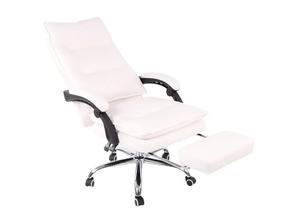 Accessoire Modulable Premium Fauteuil de bureau avec repose-pied et dossier ajustable en synthétique blanc BUR10389