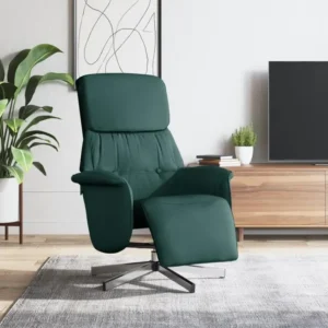 Accessoire Modulable Premium Fauteuil inclinable avec repose-pieds vert sombre tissu