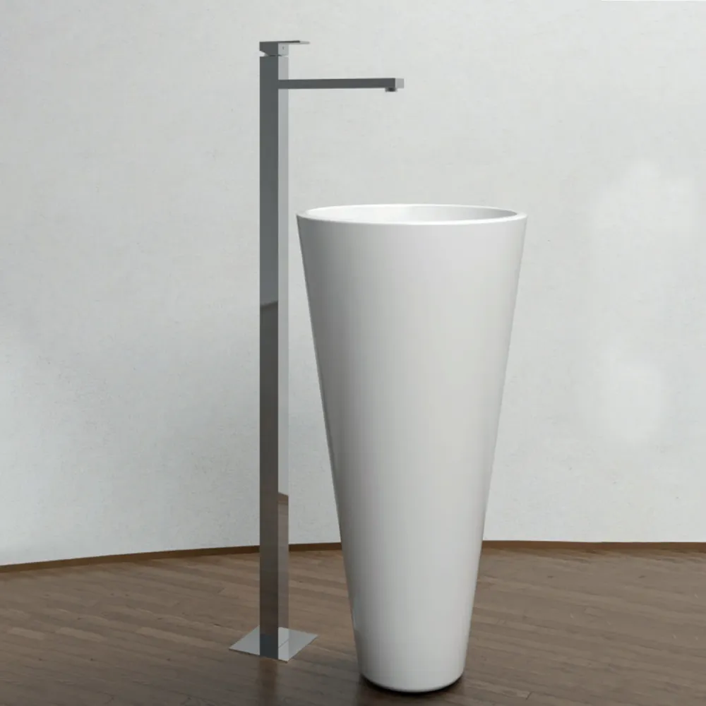 Accessoire Modulable Premium Mitigeur monocommande lavabo sur pied RubiFlux série Rose - Noir Mat