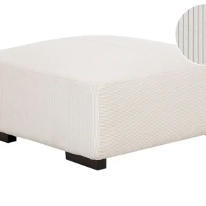 Accessoire Modulable Premium Ottoman en velours côtelé blanc cassé LUNGO