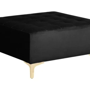 Accessoire Modulable Premium Ottoman en velours noir ABERDEEN