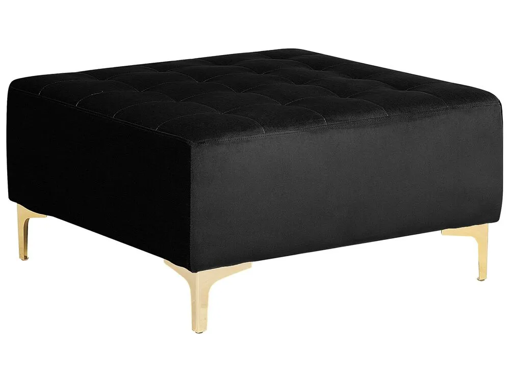 Accessoire Modulable Premium Ottoman en velours noir ABERDEEN