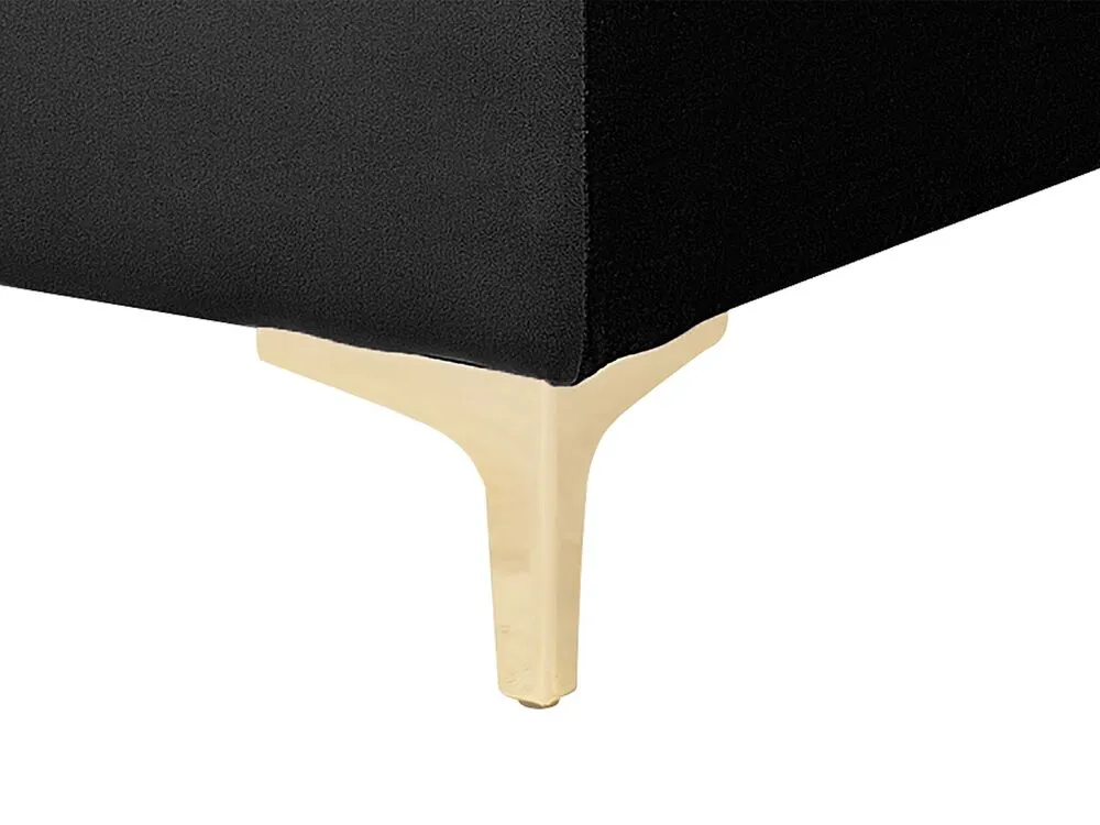 Accessoire Modulable Premium Ottoman en velours noir ABERDEEN