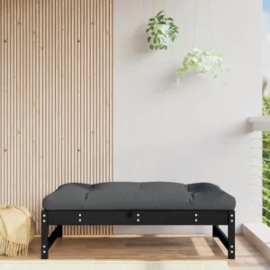 Accessoire Modulable Premium Repose-pied de jardin 120x80 cm noir bois de pin massif