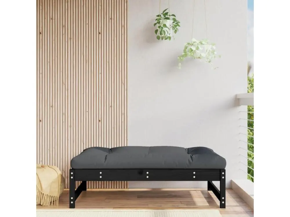 Accessoire Modulable Premium Repose-pied de jardin 120x80 cm noir bois de pin massif