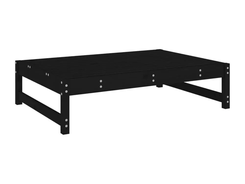 Accessoire Modulable Premium Repose-pied de jardin 120x80 cm noir bois de pin massif