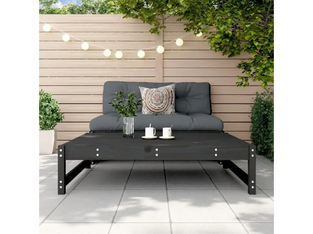 Accessoire Modulable Premium Repose-pied de jardin 120x80 cm noir bois de pin massif