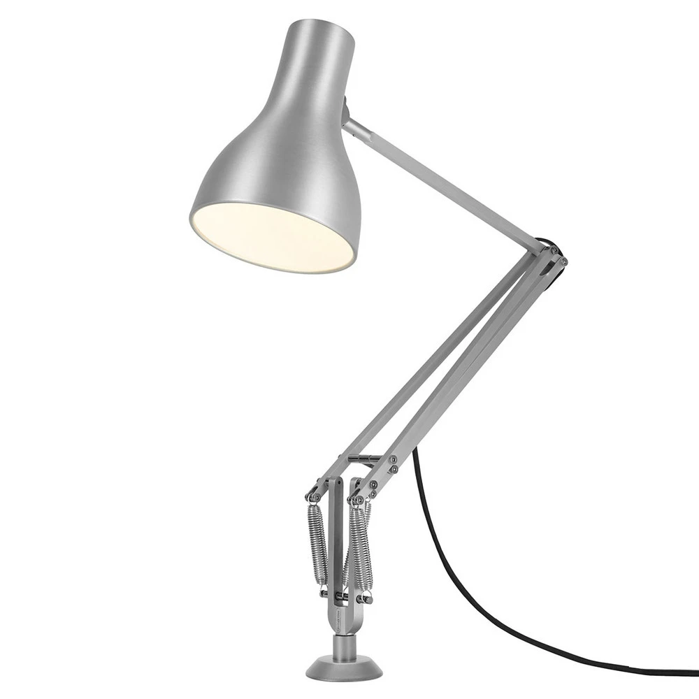 Anglepoise Type 75 lampe à pied à vis argentée avec système de clipsage