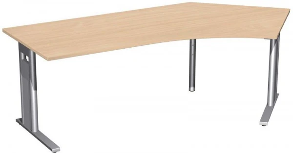 bureau geramöbel 135° droite fixe panneau de pied C en option 2166x1130x720 hêtre/argent N-648316-BS magasiner à bas prix