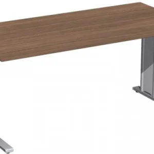 bureau geramöbel fixe panneau pied C en option 1600x800x720 noyer/argent N-648103-NS prendre à bas prix avec compartiments...