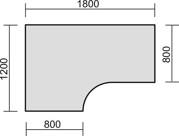Bureau PC geramöbel gauche rigide cache pied C en option 1800x1200x720 gris évident/argent N-648310-LS acquérir à bas prix