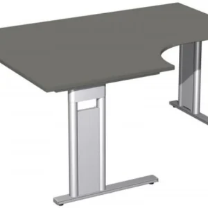 Bureau PC geramöbel gauche rigide panneau de pied C en option 1600x1200x720 graphite/argent N-648320-GS commander à bas prix