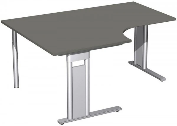 Bureau PC geramöbel gauche rigide panneau de pied C en option 1600x1200x720 graphite/argent N-648320-GS commander à bas prix