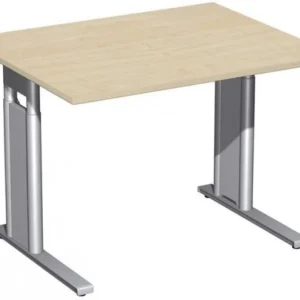 bureau geramöbel réglable en hauteur panneau de pied C en option 1000x800x680-820 érable/argent N-647144-AS commander à ba...