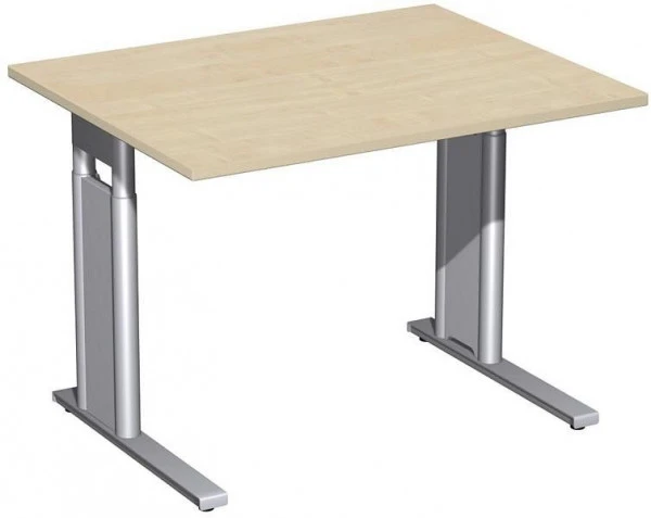 bureau geramöbel réglable en hauteur panneau de pied C en option 1000x800x680-820 érable/argent N-647144-AS commander à ba...
