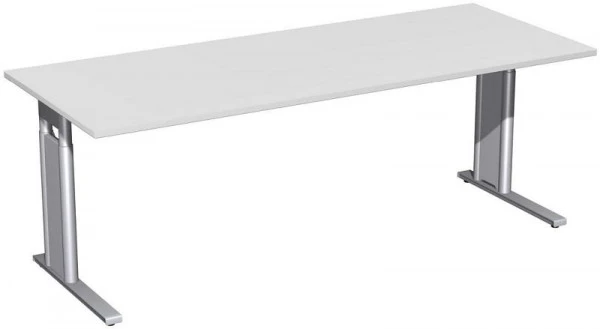 bureau geramöbel réglable en hauteur panneau de pied C en option 2000x800x680-820 gris évident/argent N-647147-LS se fourn...
