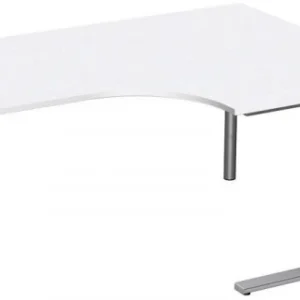 Bureau PC geramöbel rigide à droite panneau de pied C en option 1600x1200x720 blanc/argent N-648319-WS commander à bas prix