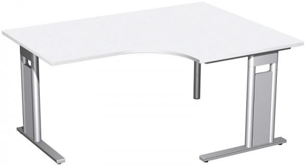 Bureau PC geramöbel rigide à droite panneau de pied C en option 1600x1200x720 blanc/argent N-648319-WS commander à bas prix