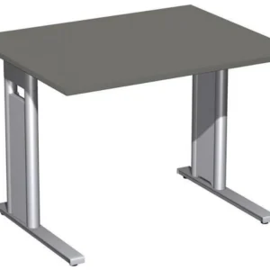 bureau geramöbel rigide pied en C en option 1000x800x720 graphite/argent N-648144-GS commander à bas prix