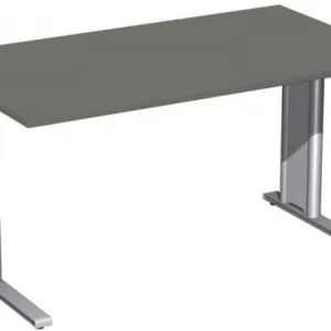 bureau geramöbel rigide pied en C en option 1400x800x720 graphite/argent N-648145-GS magasiner à bas prix