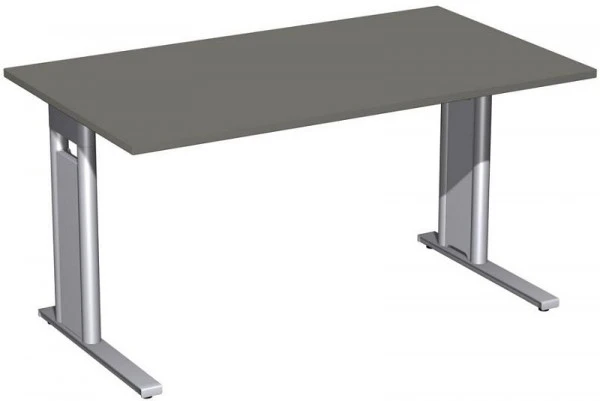 bureau geramöbel rigide pied en C en option 1400x800x720 graphite/argent N-648145-GS magasiner à bas prix
