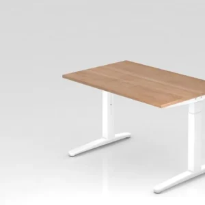 Bureau Hammerbacher pied C 120x80cm noyer/blanc forme rectangulaire VXB12/N/WW magasiner à bas prix compatible avec la plu...