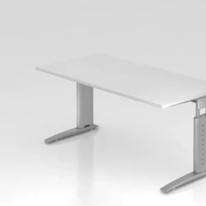 Bureau Hammerbacher pied C 160x80cm blanc/argent hauteur de travail 68-86 cm réglable VUS16/W/S se fournir à bas prix