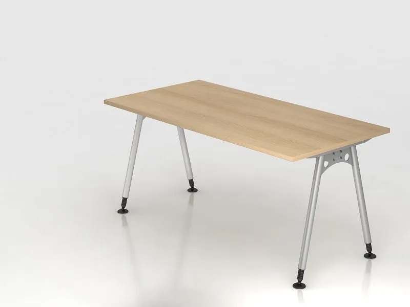 Bureau Hammerbacher pied 160x80cm chêne forme rectangulaire VAS16/E/S se procurer à bas prix