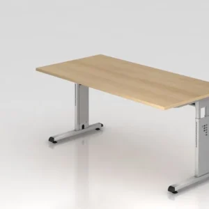 Bureau Hammerbacher pied C 160x80cm chêne/argent hauteur de travail 65-85 cm VOS16/E/S se procurer à bas prix