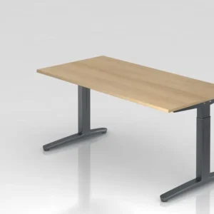 Bureau Hammerbacher pied C 160x80cm chêne/graphite forme rectangulaire VXB16/E/GG commander à bas prix