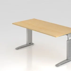 Bureau Hammerbacher pied C 160x80cm érable/argent hauteur de travail 68-86 cm réglable VUS16/3/S acquérir à bas prix