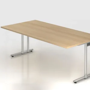 Bureau Hammerbacher pied C 200x100cm chêne/argent hauteur de travail 72 cm VNS2E/E/S commander à bas prix