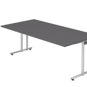 Bureau Hammerbacher pied C 200x100cm graphite/argent hauteur de travail 72 cm VNS2E/G/S prendre à bas prix pour poste de t...