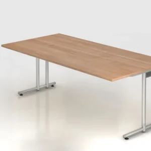 Bureau Hammerbacher pied C 200x100cm noyer/argent hauteur de travail 72 cm VNS2E/N/S prendre à bas prix