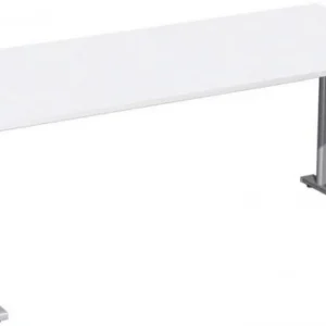 bureau rigide geramöbel panneau pied C en option 1800x800x720 blanc/argent N-648146-WS acquérir à bas prix
