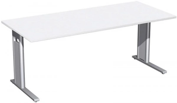 bureau rigide geramöbel panneau pied C en option 1800x800x720 blanc/argent N-648146-WS acquérir à bas prix