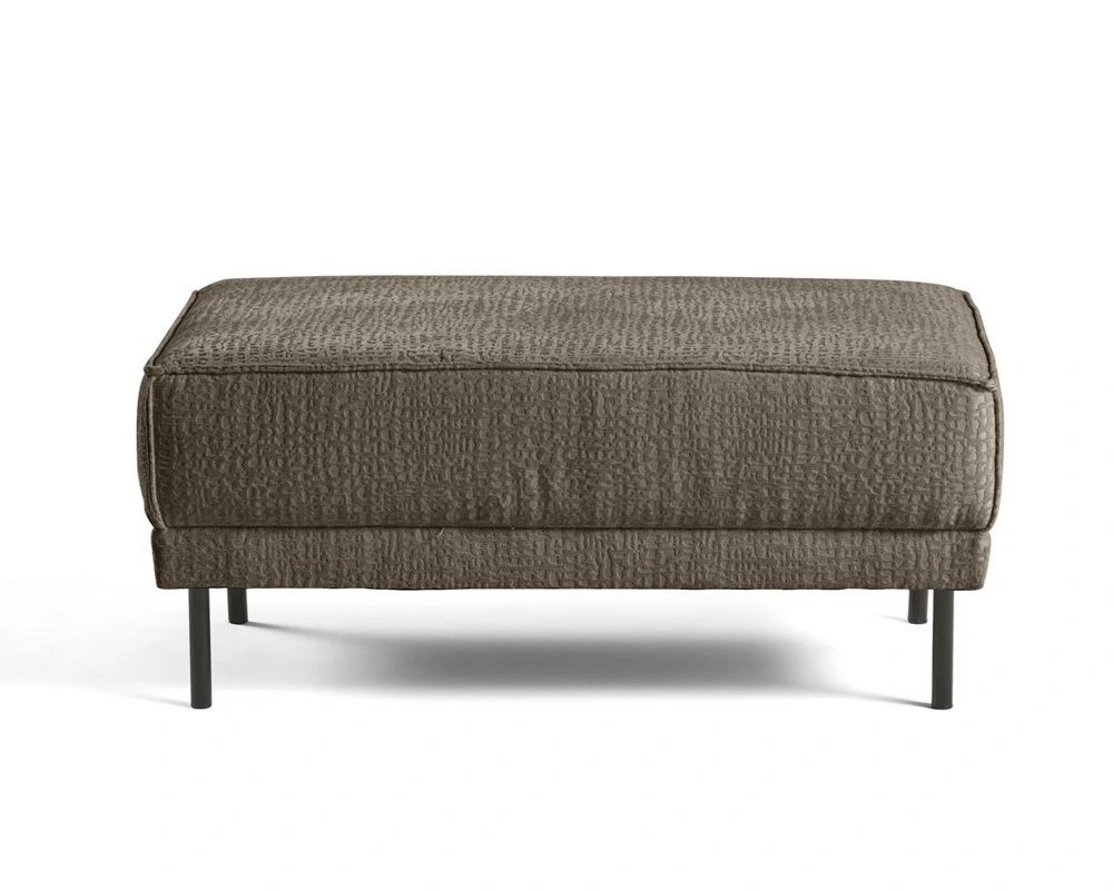 Charlie - pouf - pieds hauts - en tissu velours relief avec compartiments intégrés