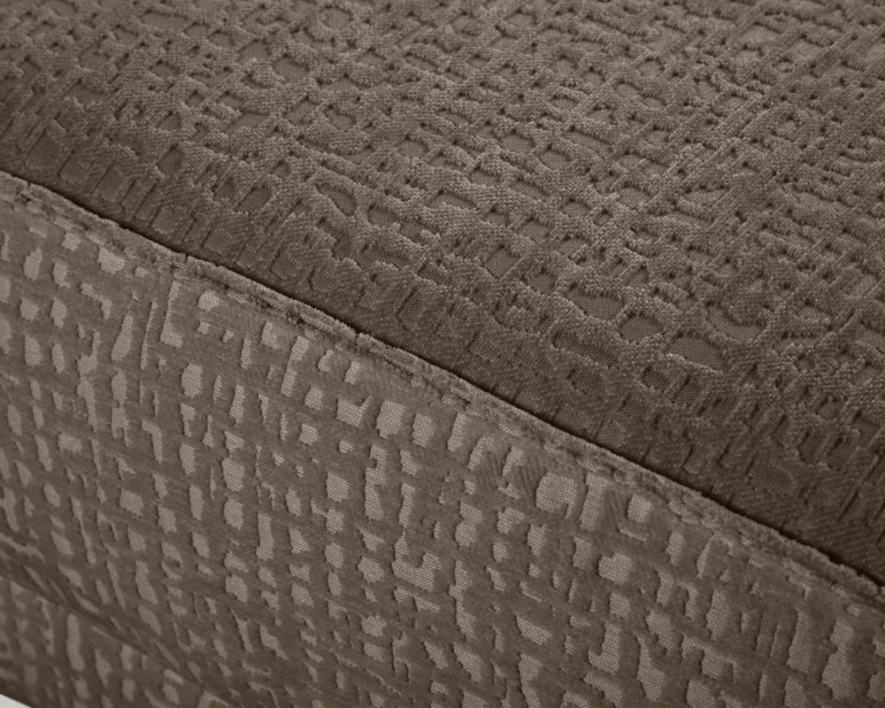 Charlie - pouf - pieds hauts - en tissu velours relief avec compartiments intégrés