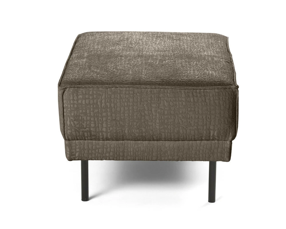 Charlie - pouf - pieds hauts - en tissu velours relief avec compartiments intégrés