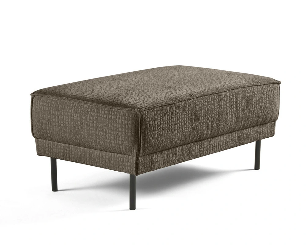 Charlie - pouf - pieds hauts - en tissu velours relief avec compartiments intégrés