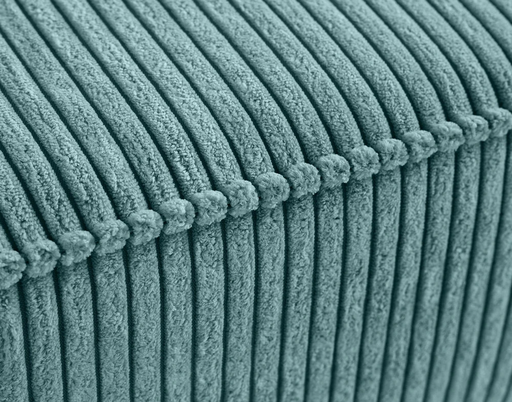 Charlie - pouf - pieds hauts - en velours côtelé - Conforme aux Normes de Sécurité