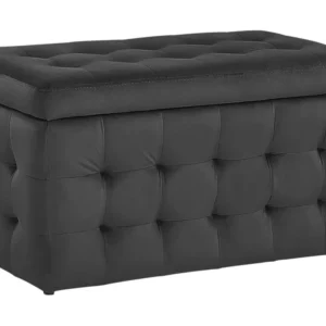 Coffre de rangement chesterfield noir MICHIGAN - Conforme aux Normes de Sécurité
